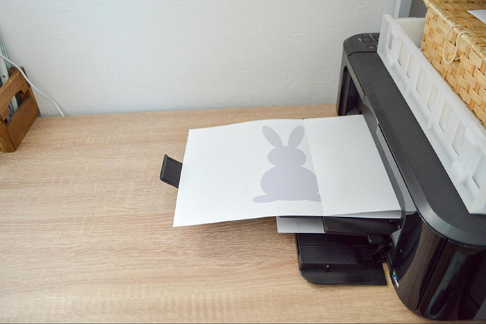 用紙にテンプレートを印刷する