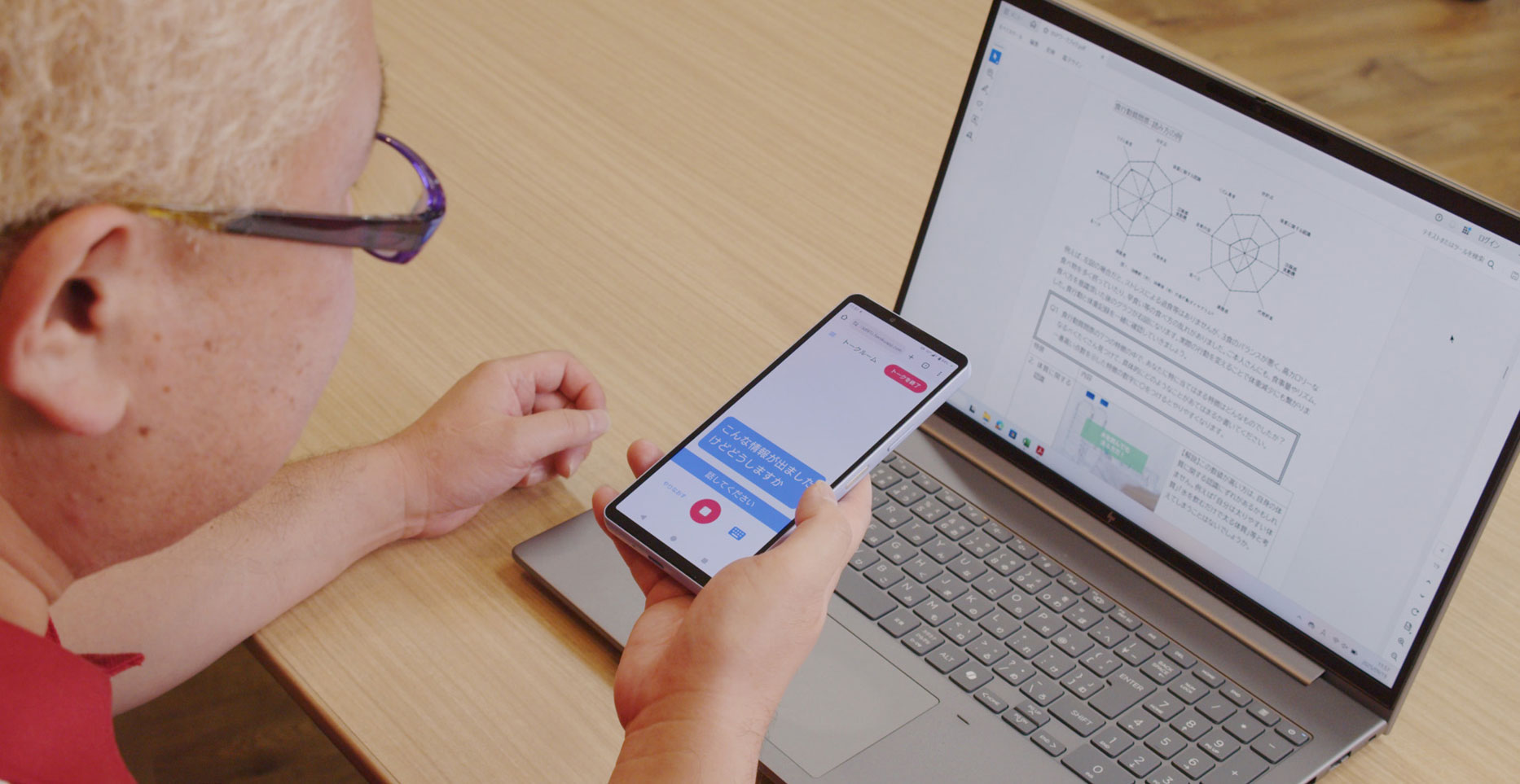 周囲の会話をキャッチして対話に参加する際に