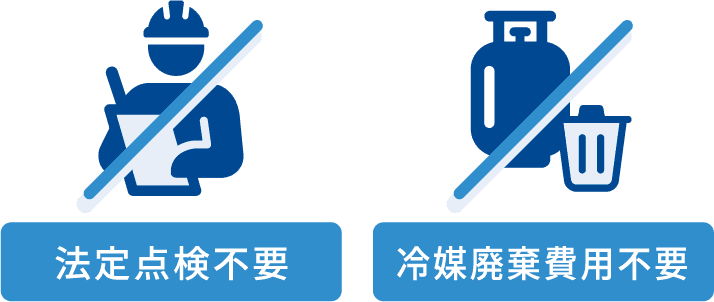 法定点検不要 冷媒廃棄費用不要