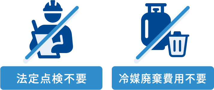 法定点検不要 冷媒廃棄費用不要