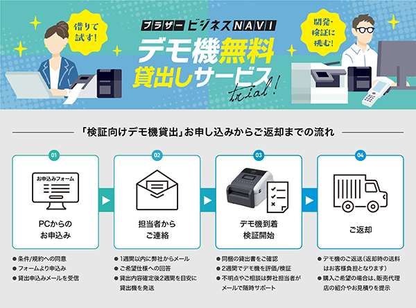「検証向けデモ機貸出サービス」お申込みからご返却までの流れ