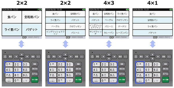 食材の種類に対応したタッチモード