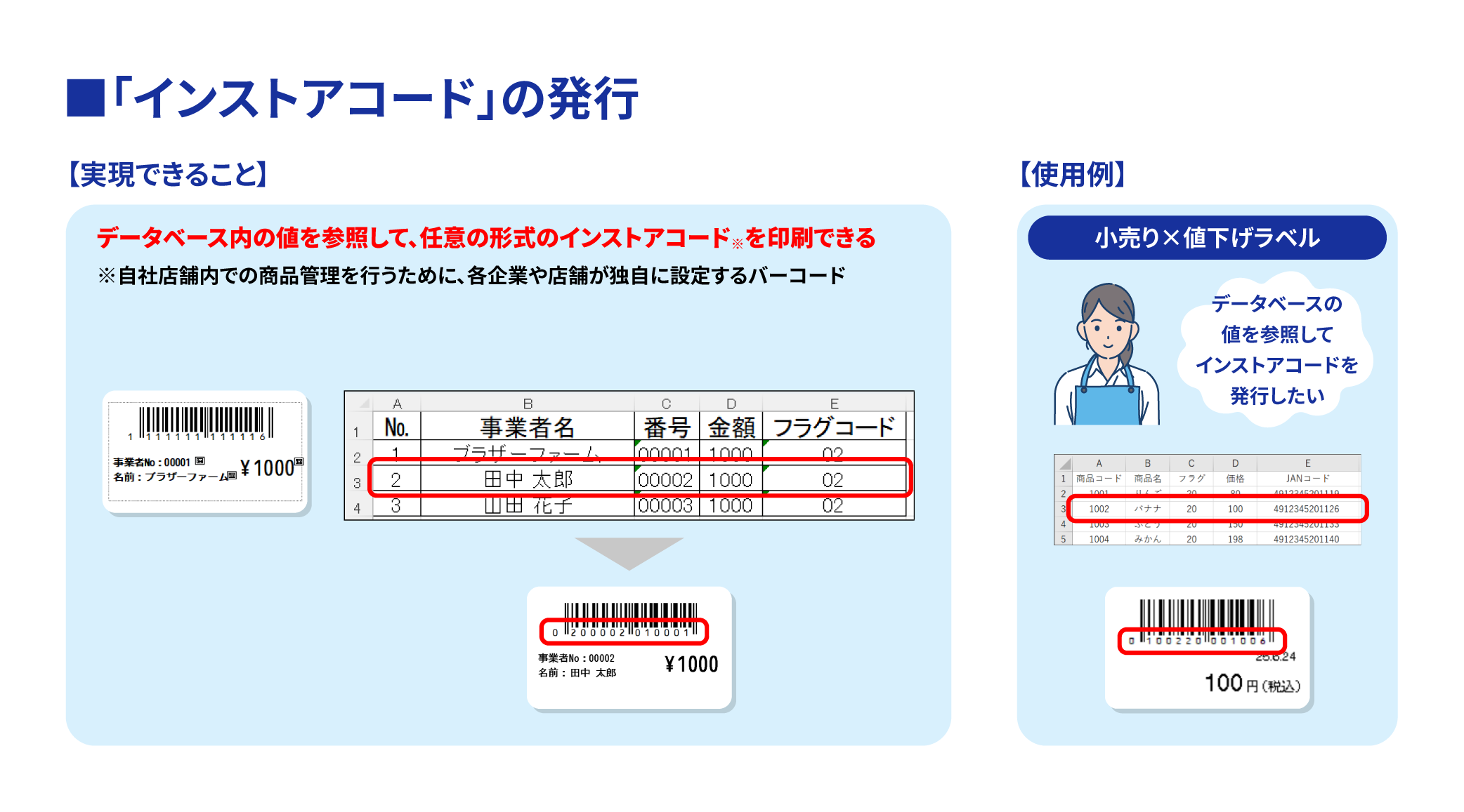 ブラザー｜インストアコードの発行