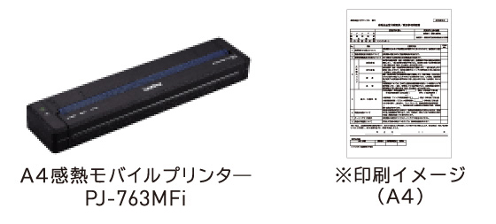 A4感熱モバイルプリンターPJ-763MFi ※印刷イメージ(A4)