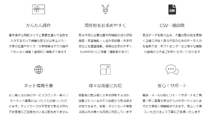 熨斗印刷の特徴図