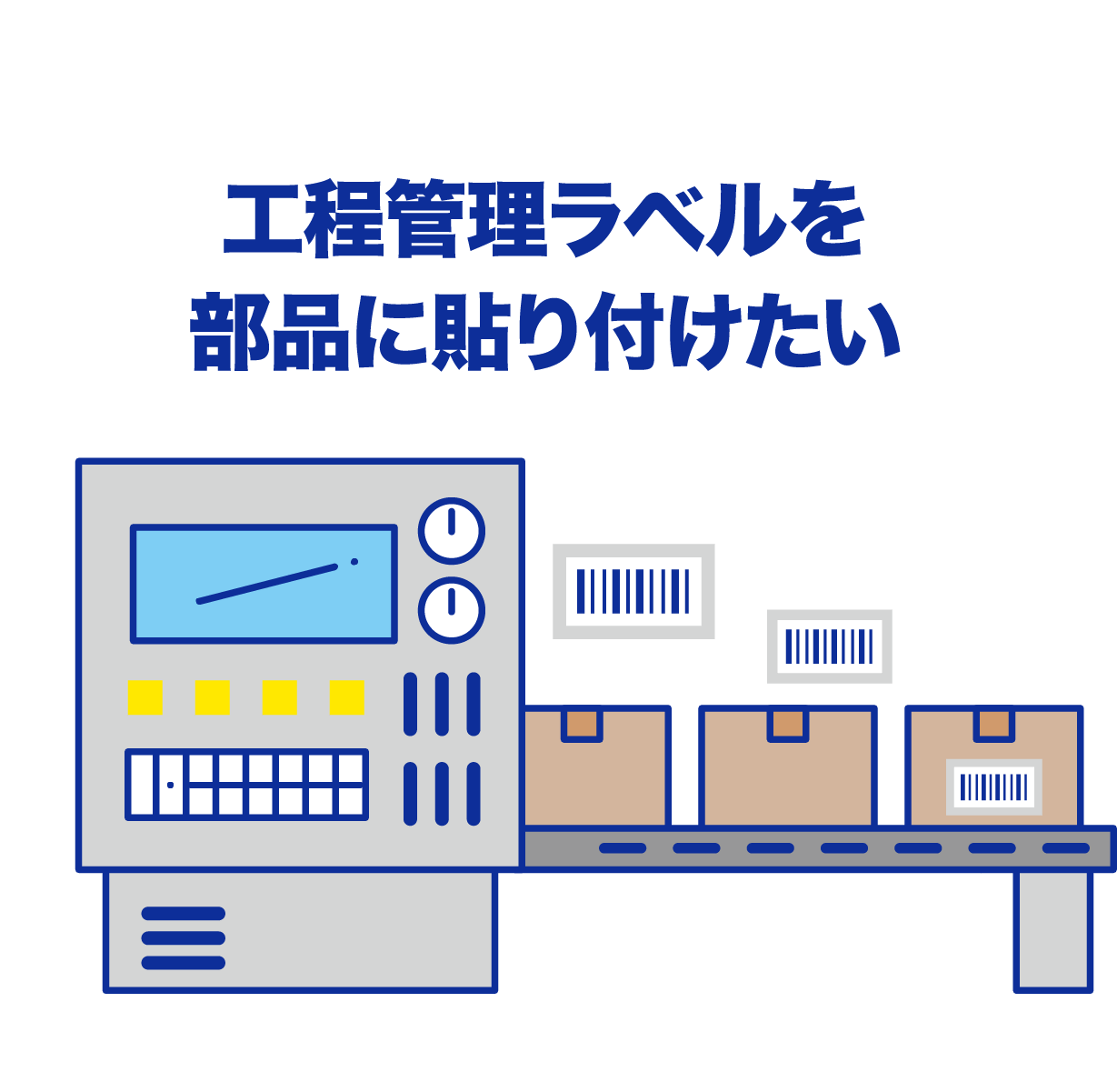 工程管理ラベルを部品に貼り付けたい