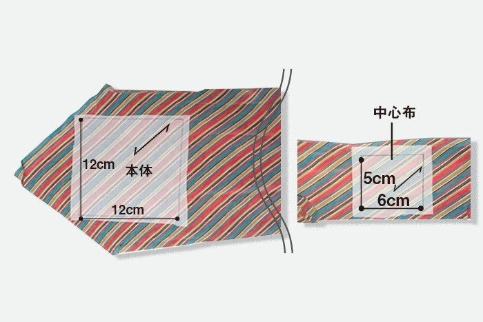 【ミシン初心者におすすめ】ネクタイ⇒蝶ネクタイのリメイク手順-ネクタイの裁断箇所の補足写真