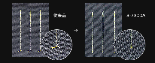 一本針本縫いミシン 糸残り長さが最低3mmに 鳥の巣低減で品質アップ