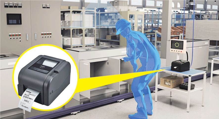 検査機械とのシステム連携で点検済ラベル発行