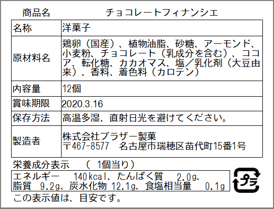 食品表示ラベル