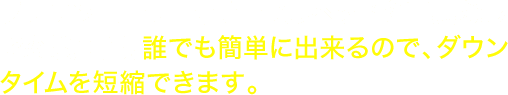 プラテンローラー、サーマルヘッドを工具なしで交換可能。誰でも簡単に出来るので、ダウンタイムを短縮できます。  