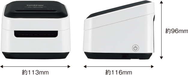 コンパクトなサイズなのに50mmまでの幅広ラベルに対応。_製品サイズ