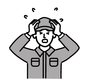 頭を抱える工員イラスト