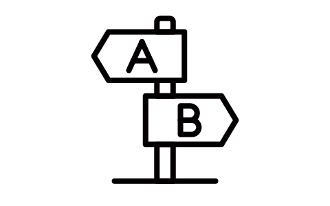 AかBか分かれ道　イラスト