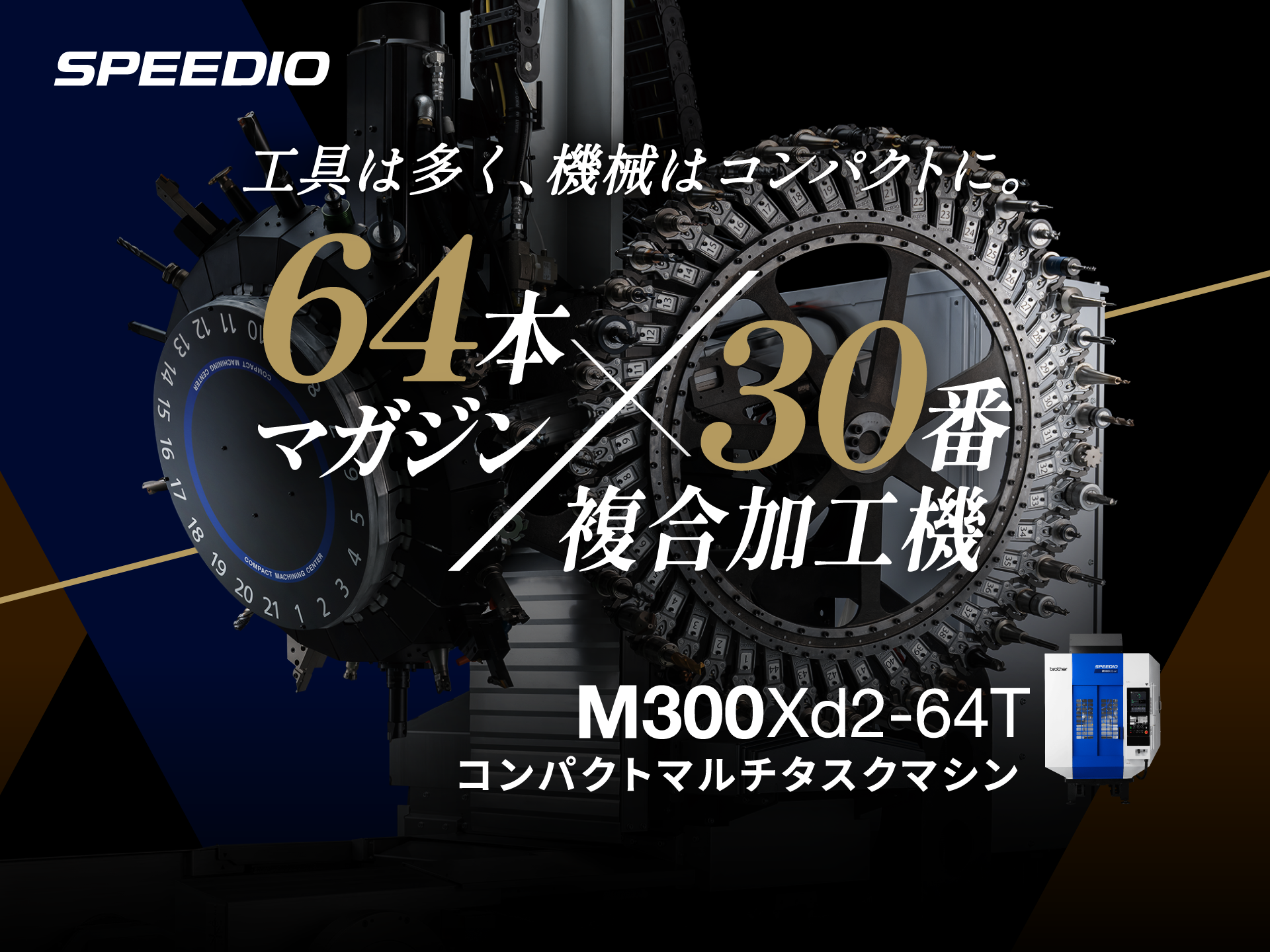 64本マガジン×30番複合加工機 SPEEDIO M300Xd2-64T