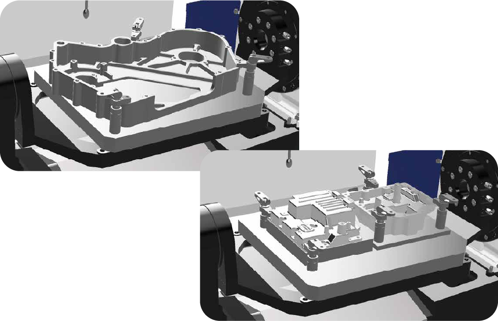 大物ワーク搭載（サイズ：365×270×45）小物ワーク2個取り