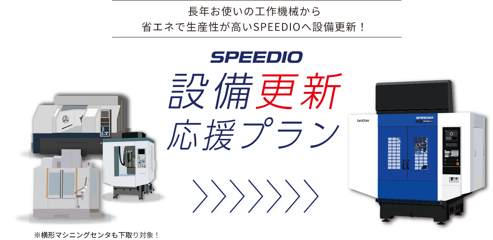 長年お使いの工作機械から省エネで生産性が高いSPEEDIOへ設備更新！ SPEEDIO　設備更新応援プラン