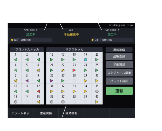 PC-1 パレット機能 表示画面