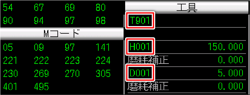 プログラム実行中の画面