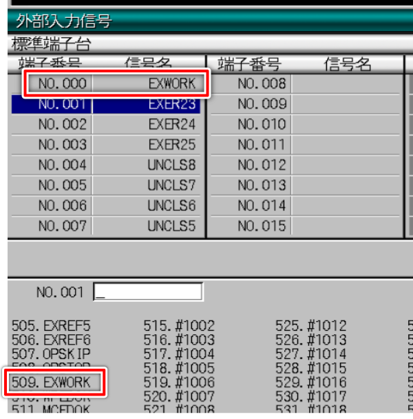 外部入力信号 画面