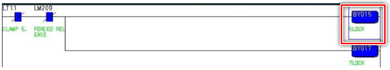 A軸ロック信号ON 画面