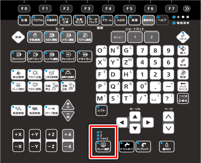 パレット選択キー