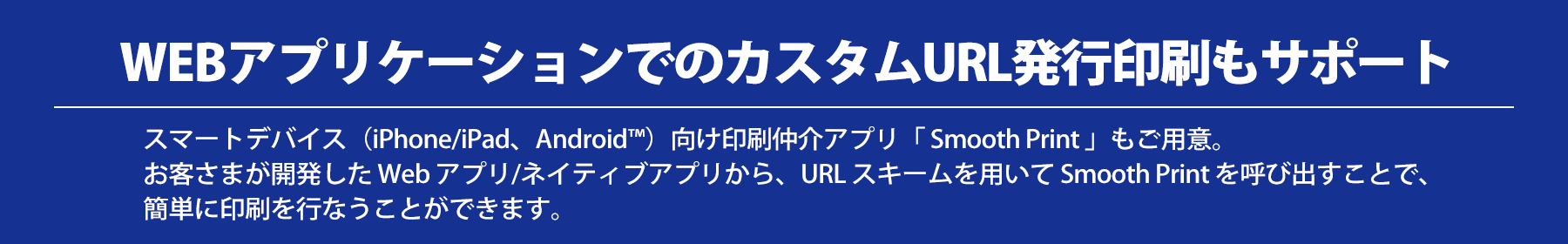 WEBアプリケーションでのカスタムURL発行印刷もサポート