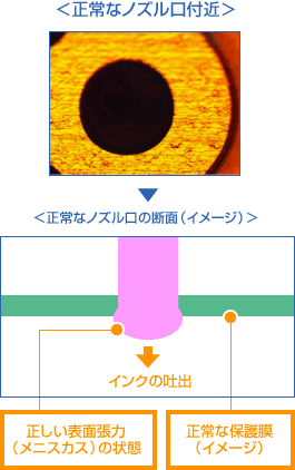 正常なノズル口付近