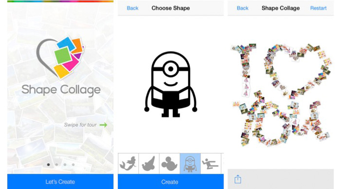 かわいいコラージュ素材が大量！「ShapeCollage」