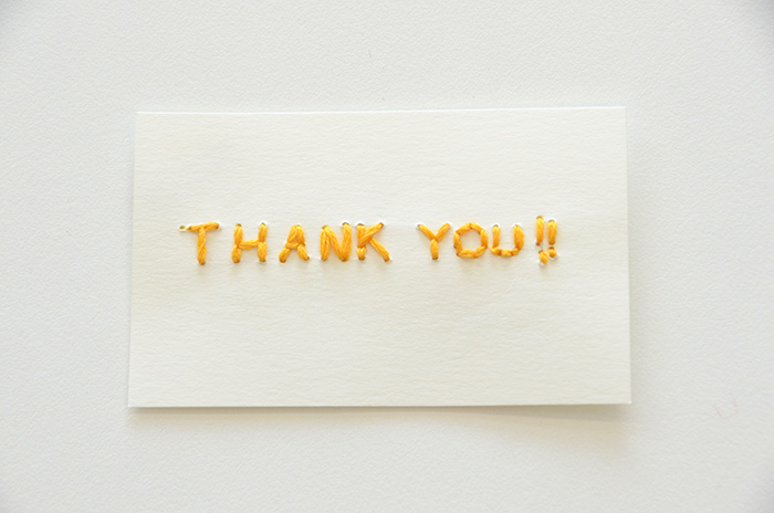 「THANK YOU!!」のメッセージカード、完成1