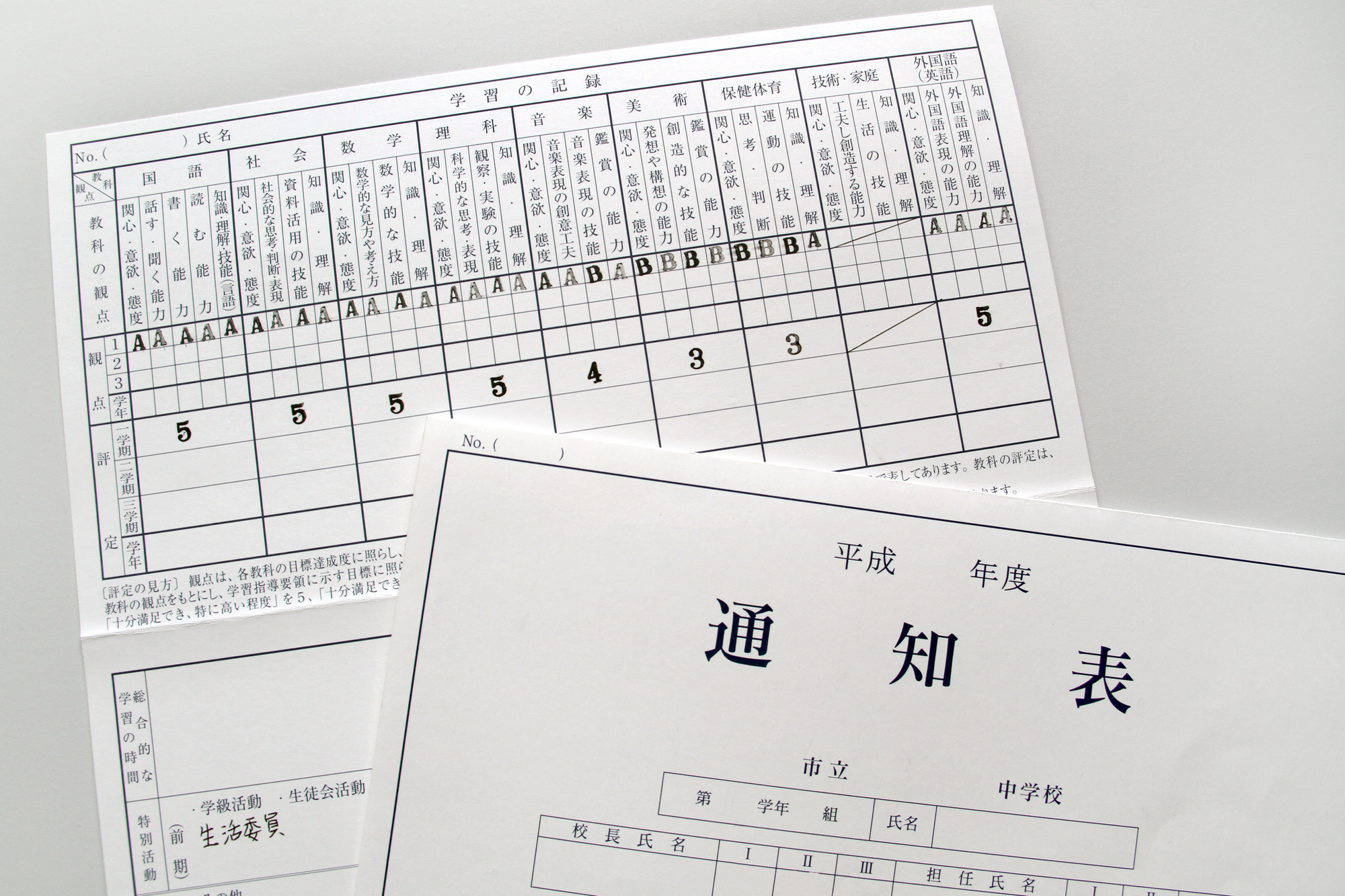 習字・読書感想文・通知表など小学生になっても紙は増える