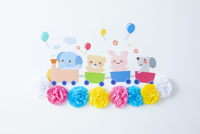 汽車に乗った動物たちのイラスト