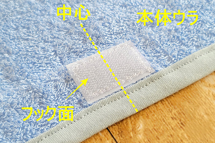 フック面を付ける