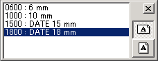 ご希望の日付印サイズをクリックして選択します。