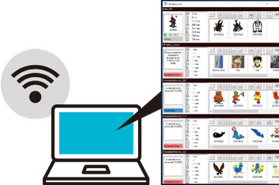 パソコンからワイヤレスでデータ転送や進捗管理