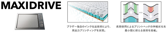 次世代インクジェットプリンティング技術「マキシドライブ」を搭載