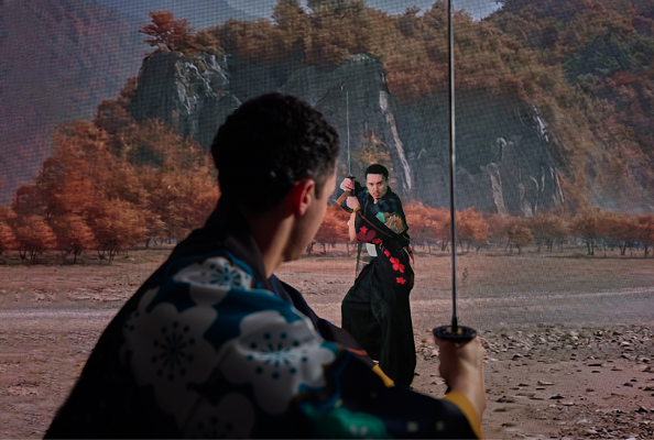 侍伝説体験の様子